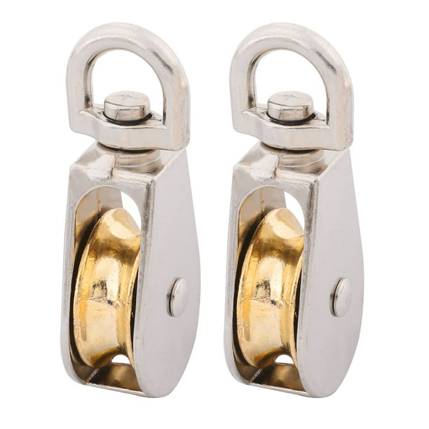uxcell Zinc Alloy Works Hardware Double Rope Pulley Block 13mm Dia 2 Pcs Silver Tone 